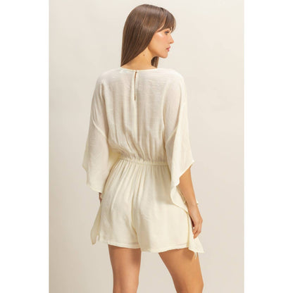 V-Neck Romper Tie Waist