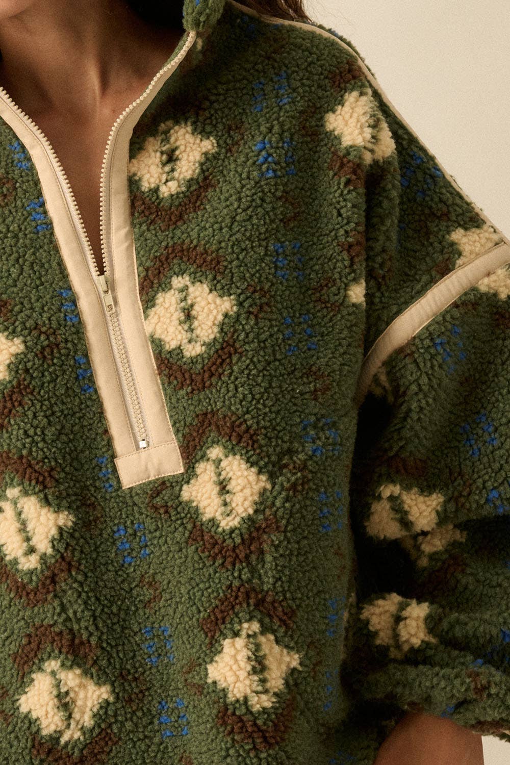 Geo-Print Sherpa Fleece Half-Zip