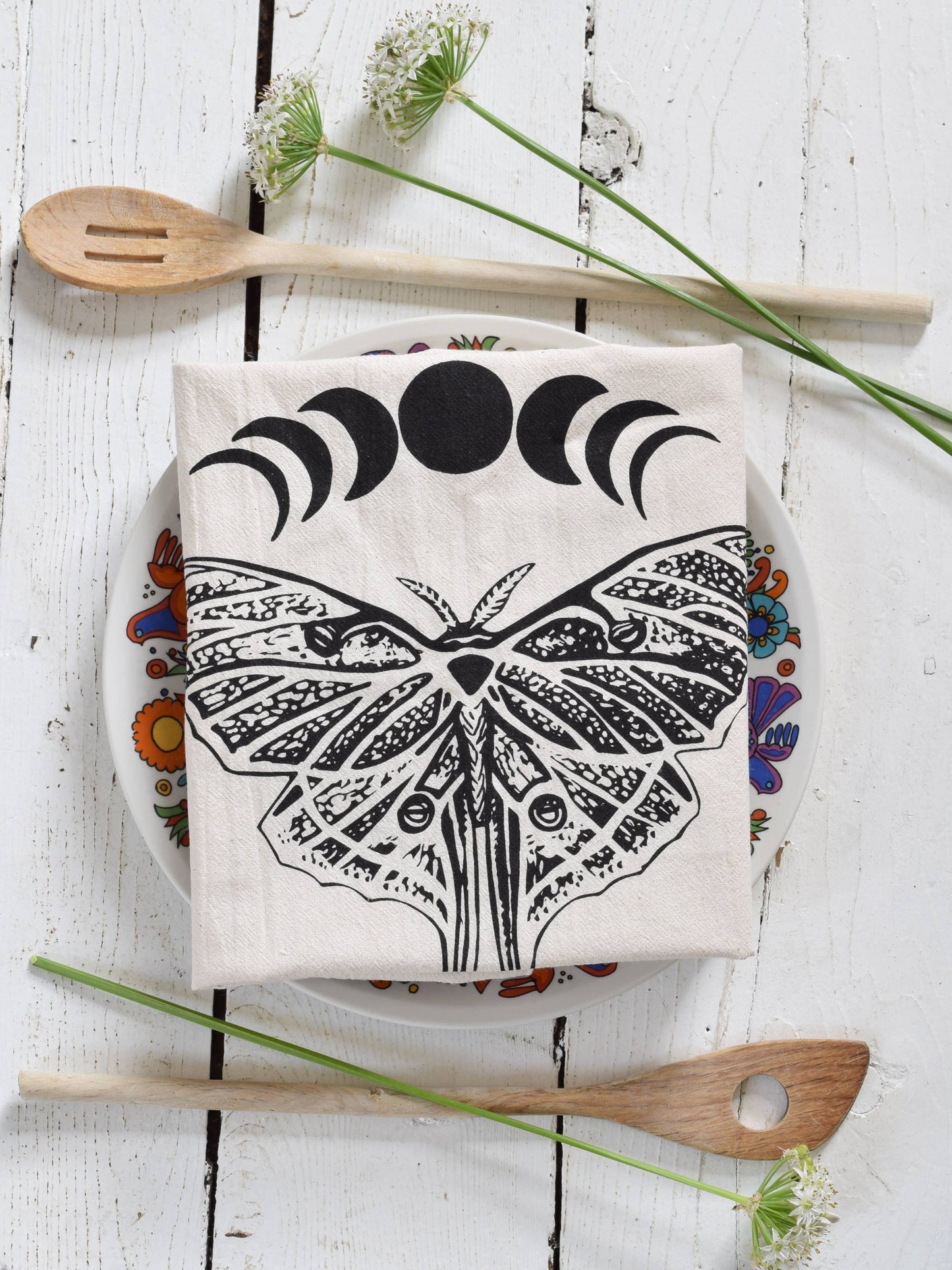 Organic Cotton Luna Moth Tea Towel