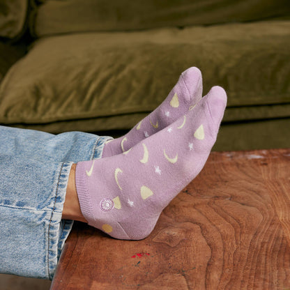 Ankle Socks that Support Mental Health (Purple Moons)