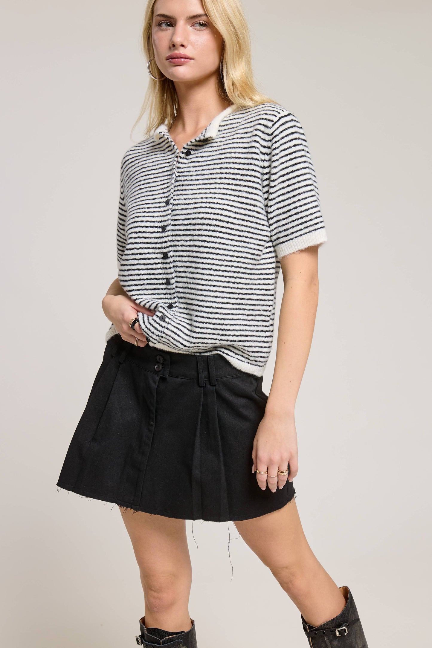 Classic Short Sleeve Button Cardigan