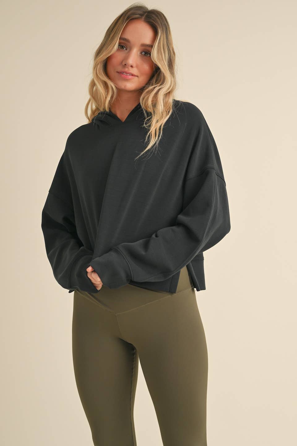 Super Soft Air Scuba Oversized Crop Hoodie