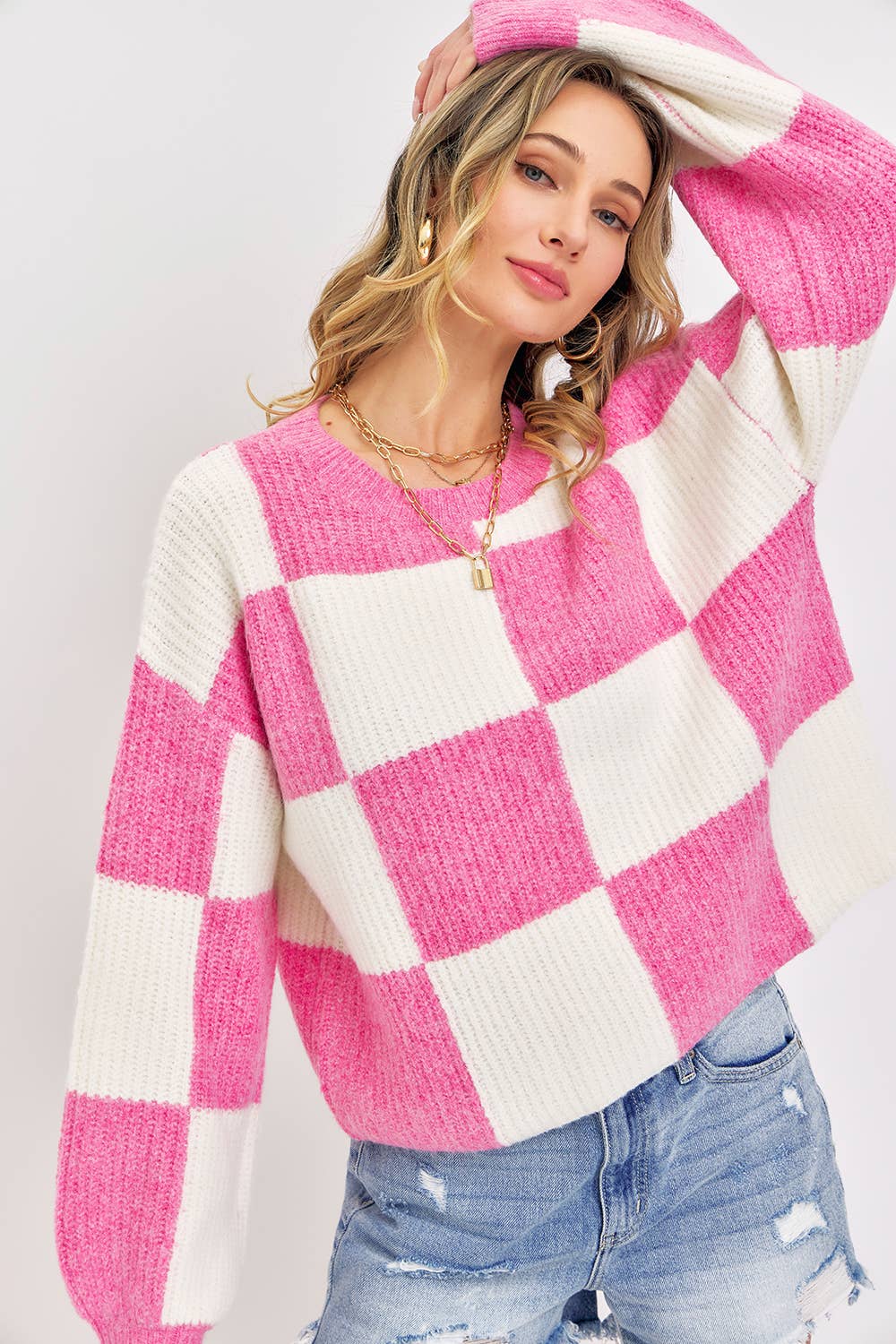Cozy Grid Sweater