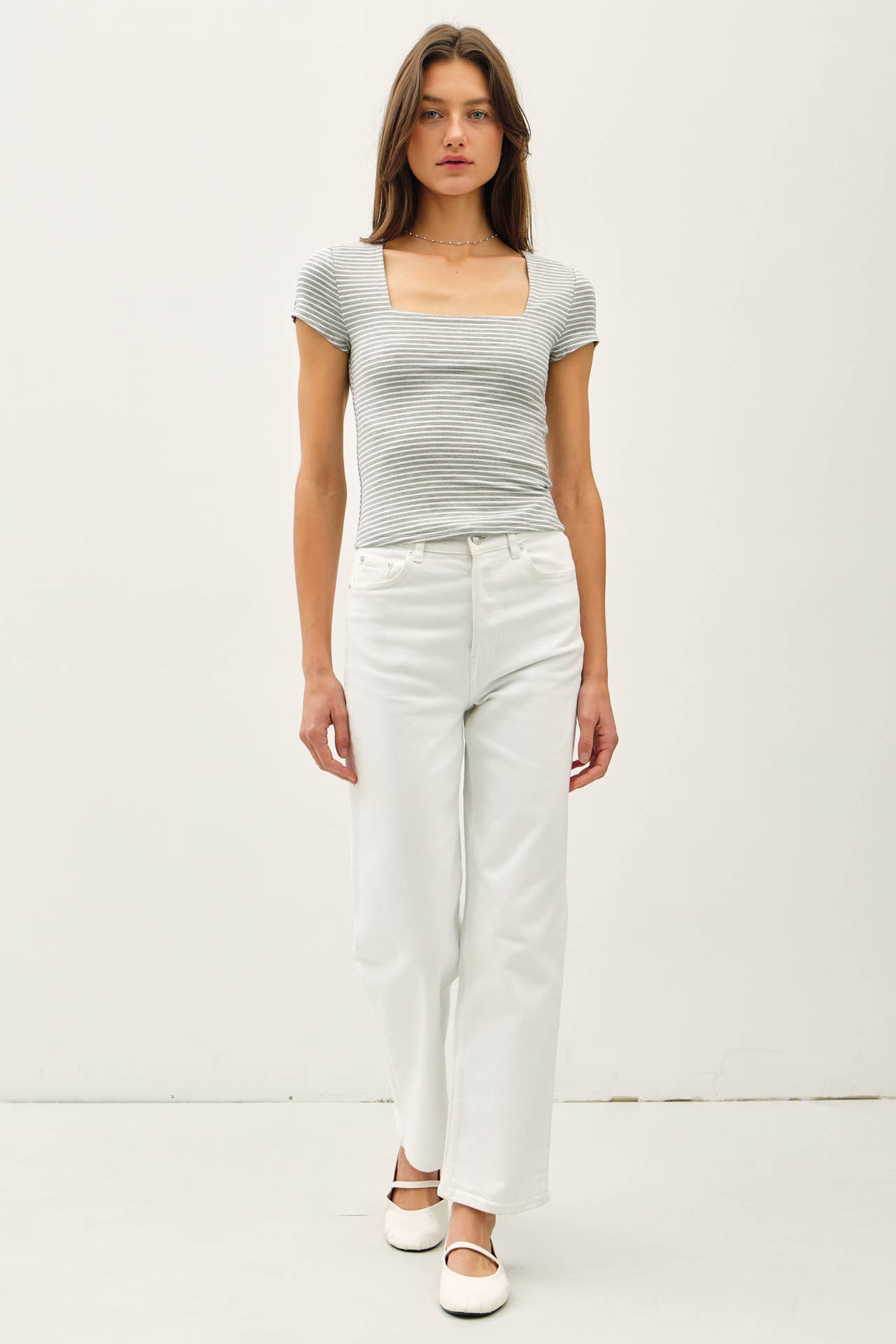Ultra Soft Striped Square Neck