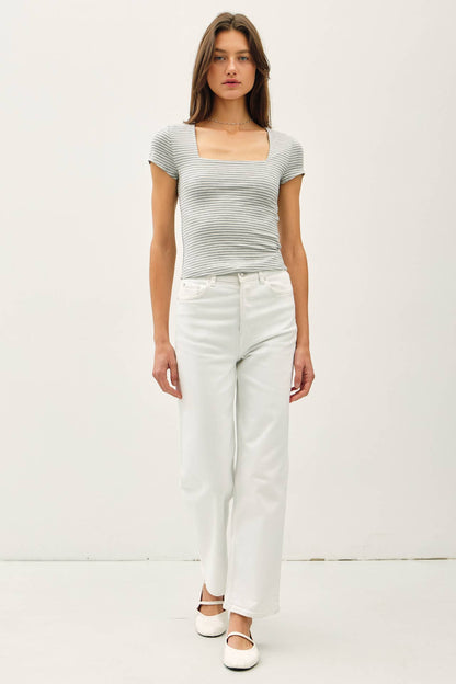 Ultra Soft Striped Square Neck