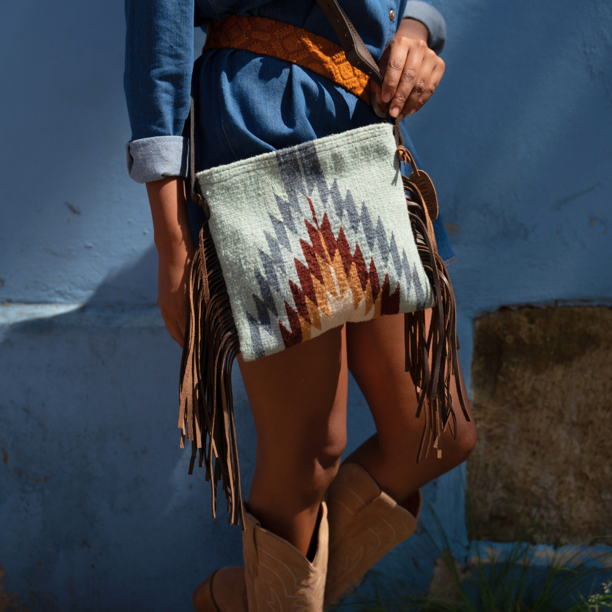 Rebel Wool Fringe Crossbody–Handwoven Oaxaca