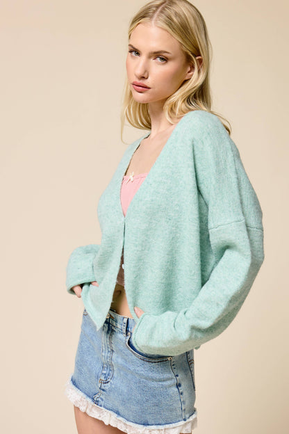 Soft V Neck Button Up Cardigan