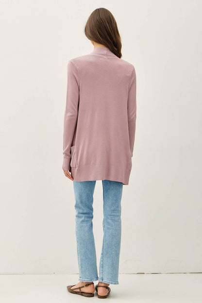 Essential Cotton Blend Open Front Cardigan