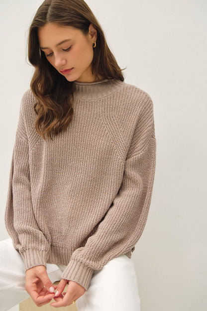 Chunky Knit Mock Neck Sweater