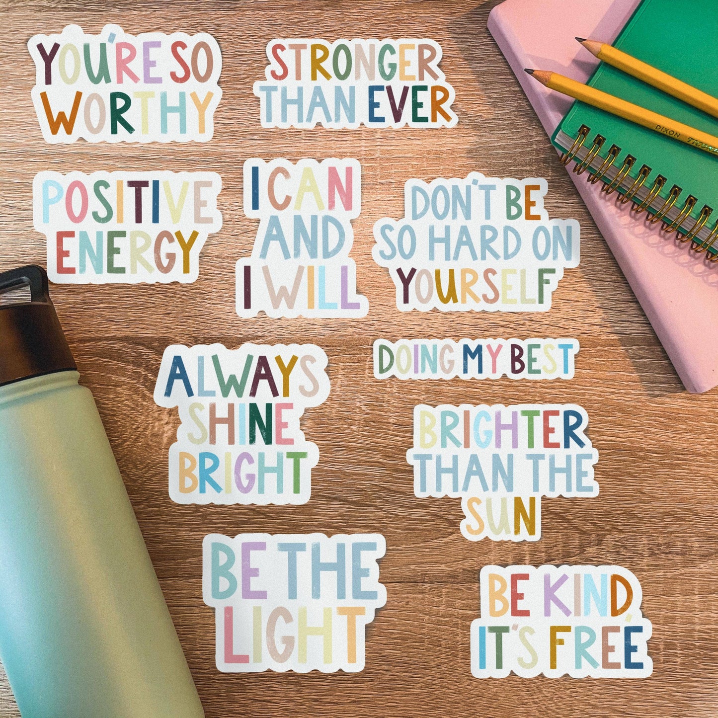 Be Kind, It's Free Positivity Lettering Sticker