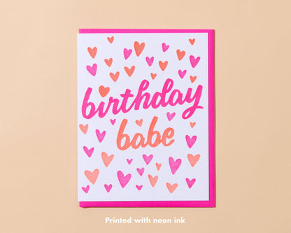 Letterpress Birthday Babe Card