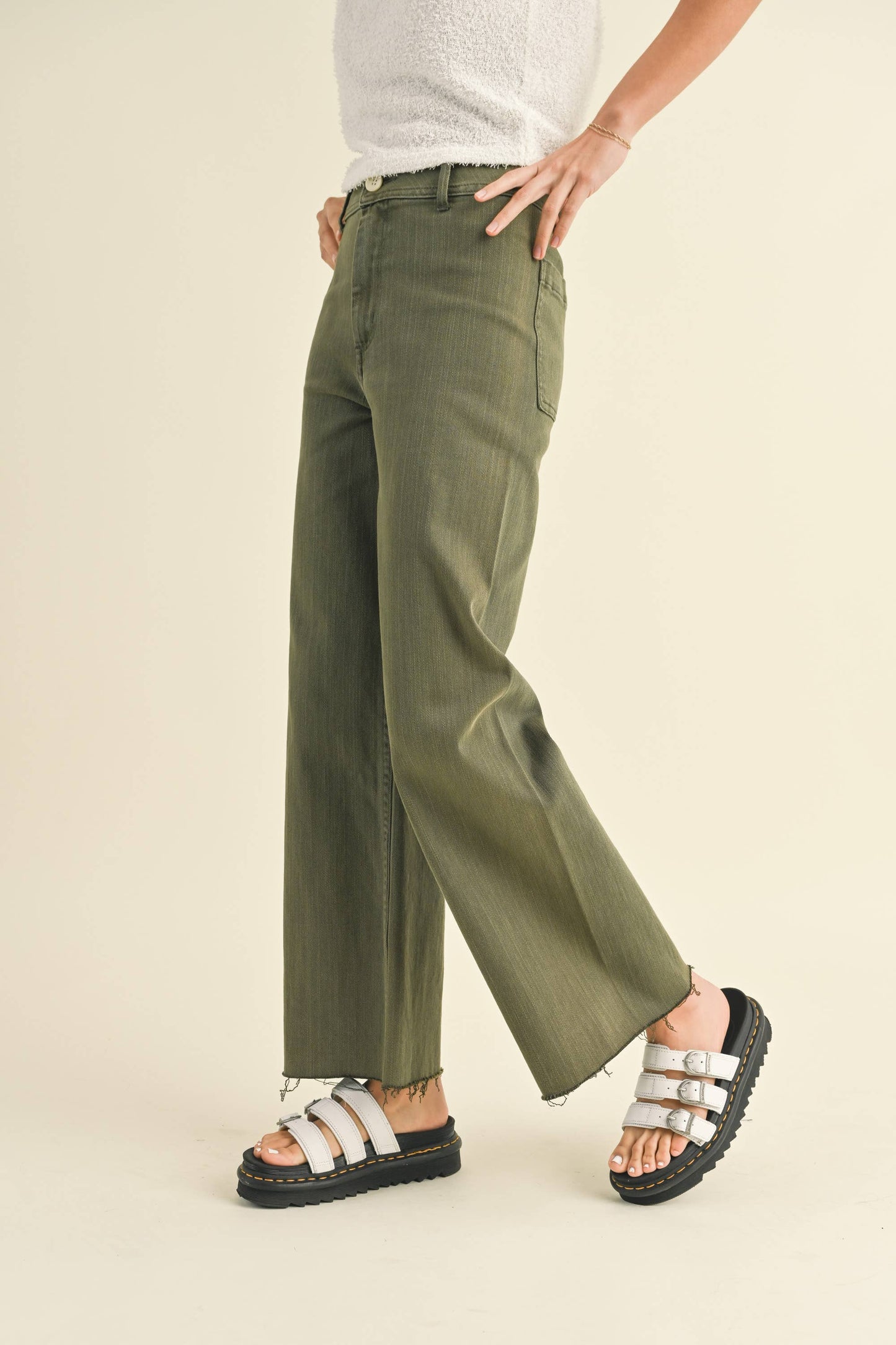 Stone Wide Leg Denim Pants