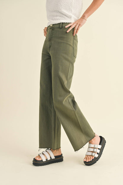 Stone Wide Leg Denim Pants