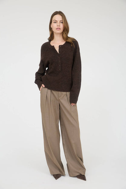 Laid-Back Henley Sweater