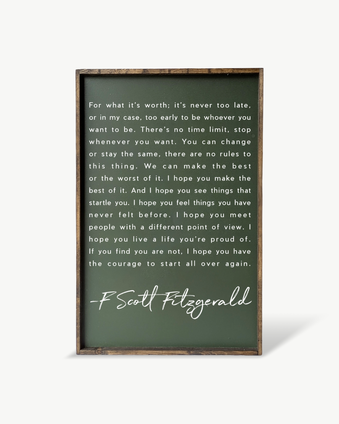 F. Scott Fitzgerald Quote Framed Print – Inspirational Art