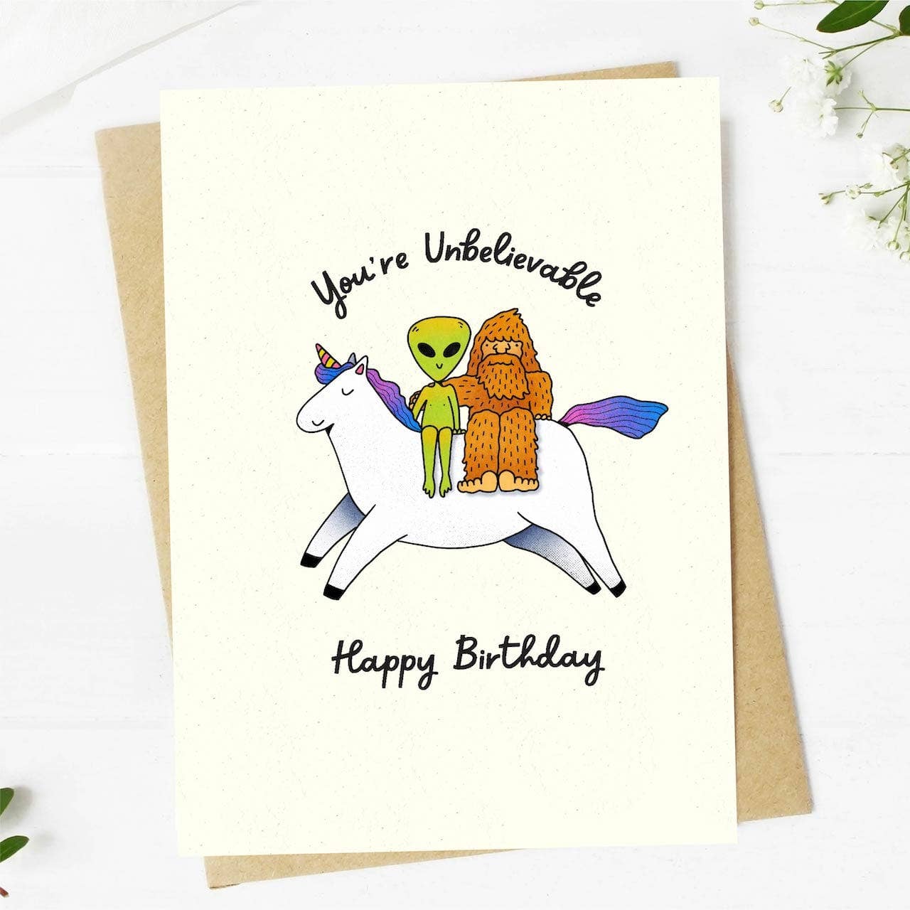 "You're Unbelievable" Cryptid Birthday Card