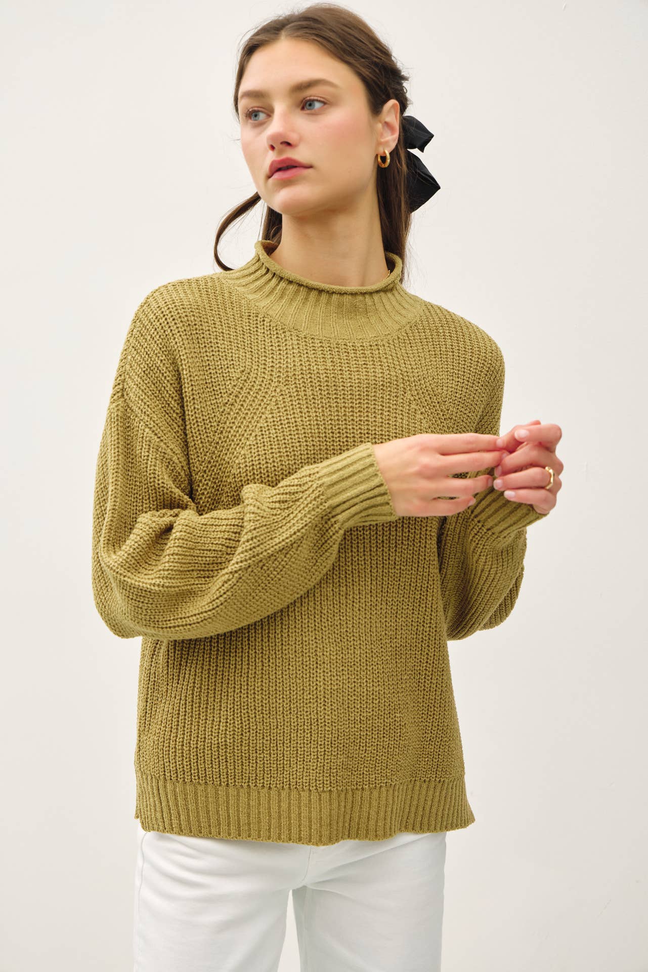Chunky Knit Mock Neck Sweater