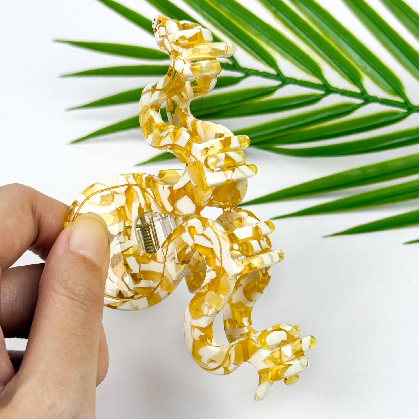 Yellow Python Hair Clip