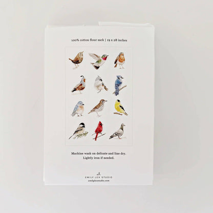 Birds cotton flour sack tea towel