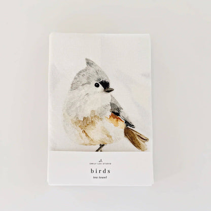 Birds cotton flour sack tea towel