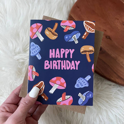 "Happy Birthday" Mushroom Card