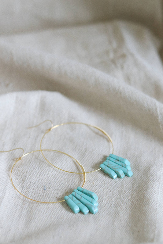 Native Hoops with Turquoise