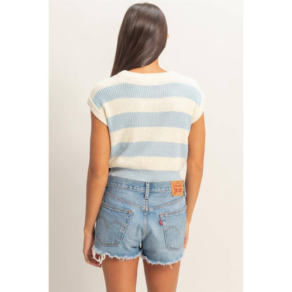 Striped Ribbed Knit Top