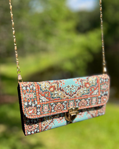 Boho Crossbody Bag, Rug Design Small Shoulder Bag