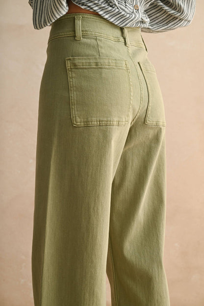 Stone Wide Leg Denim Pants