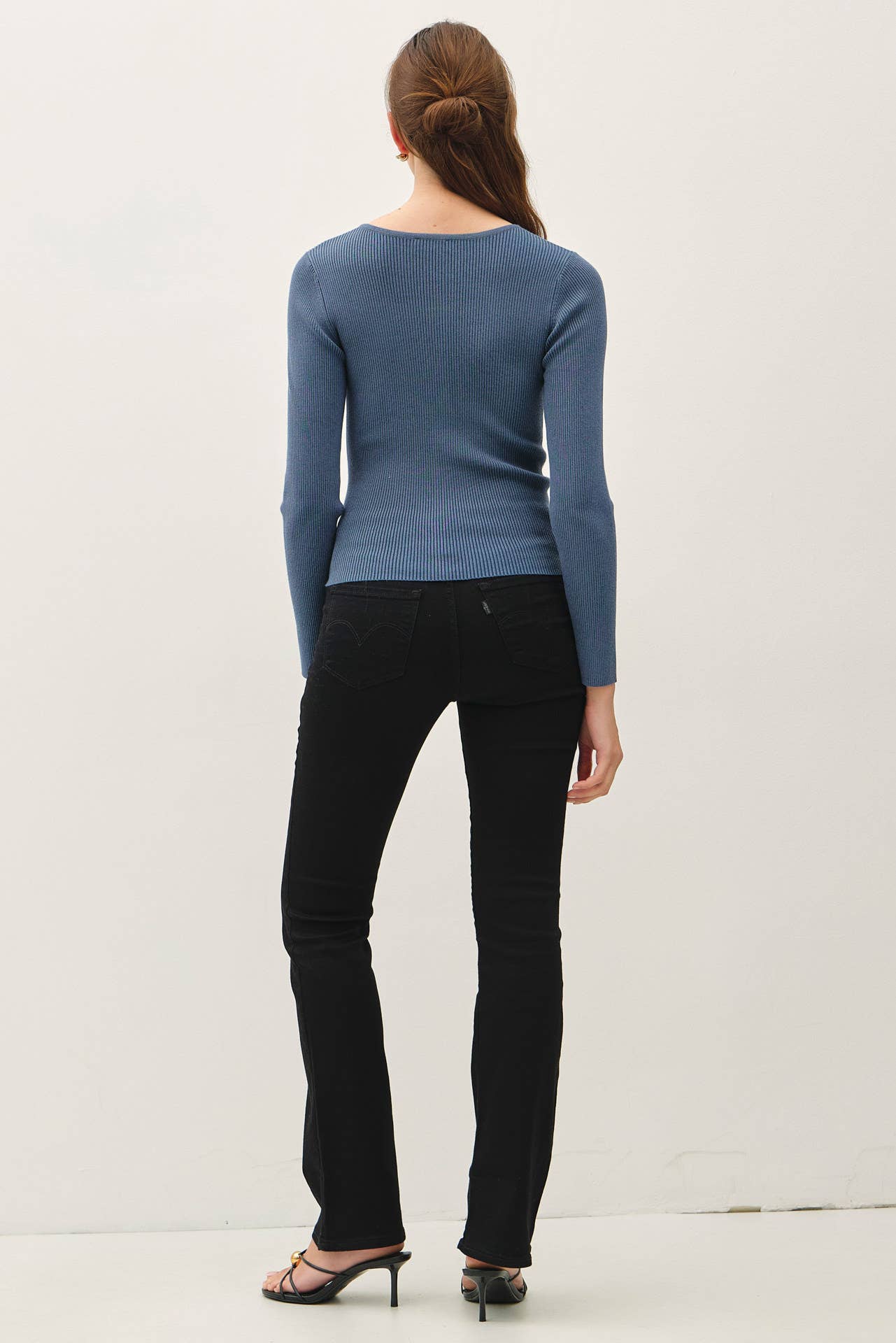 Essential Ribbed Button Up Top