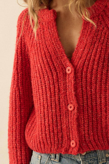 Confetti Button-Front Cardigan