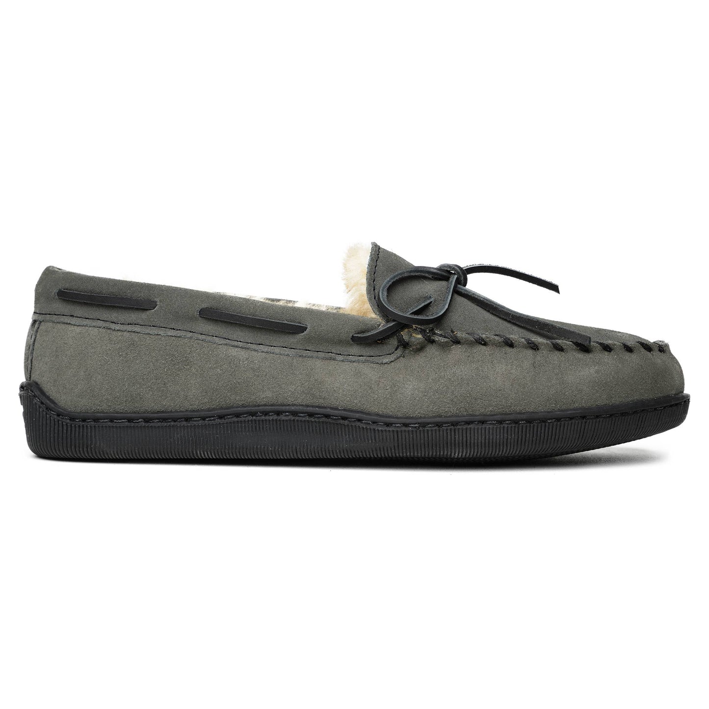 Men's Suede Cozy Sheepskin Moccasin Slipper House Shoe