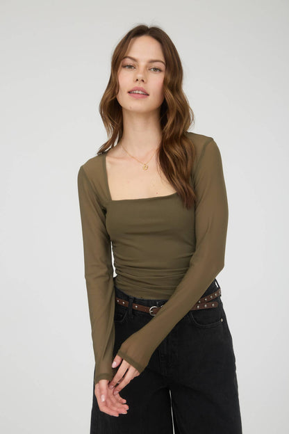 Sydney Square Neck LS Top