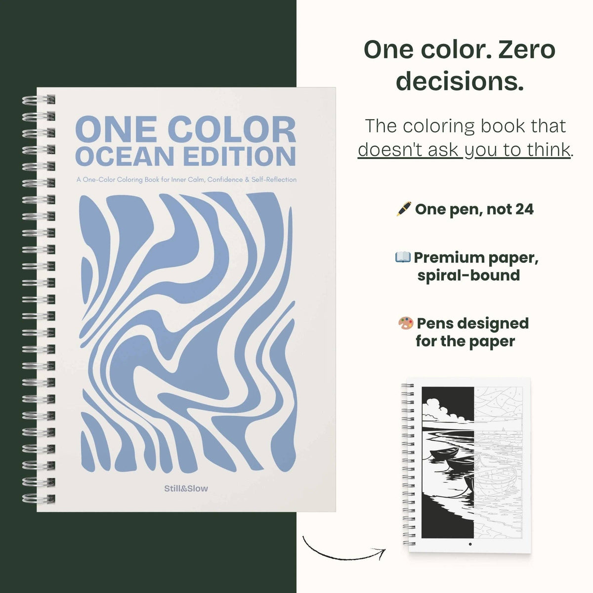 One Color Coloring Book - Ocean Edition