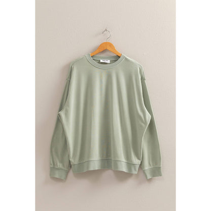 Drop Shoulders Relaxed Crew Neck Sweatshirt