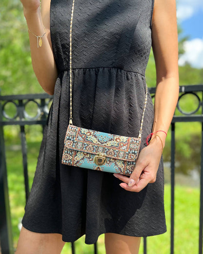 Boho Crossbody Bag, Rug Design Small Shoulder Bag