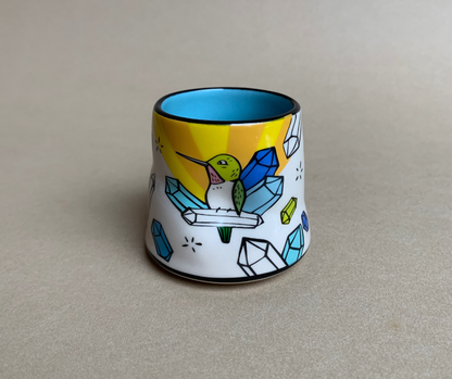 Lucky Hummingbird Cup Small Ceramic Mug