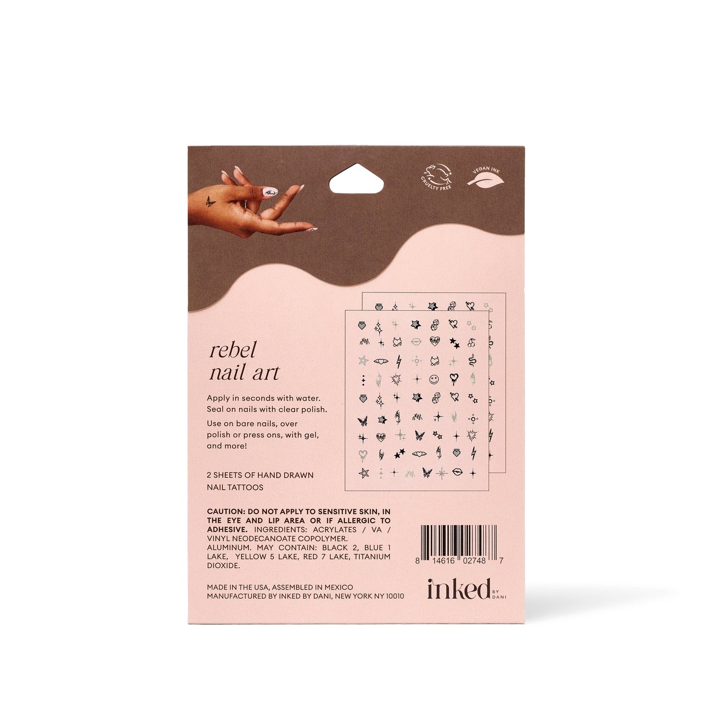 Rebel Nail Art Temporary Tattoo Pack