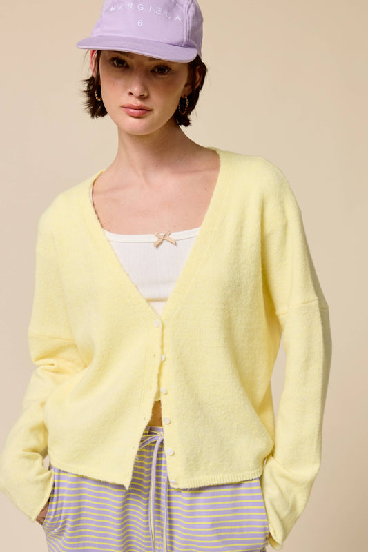 Soft V Neck Button Up Cardigan