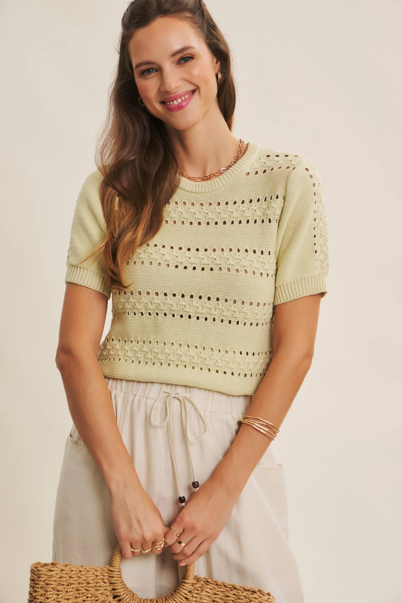 Vintage Breeze Pointelle Sweater