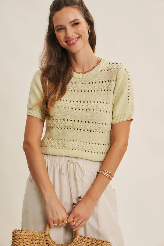 Vintage Breeze Pointelle Sweater