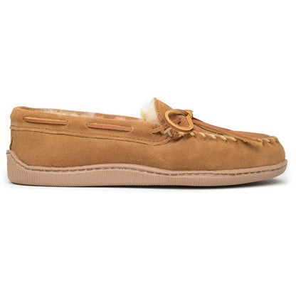 Men's Suede Cozy Sheepskin Moccasin Slipper House Shoe