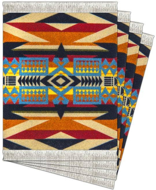 4 Pc CoasterRug Set Pendleton Fire Legend