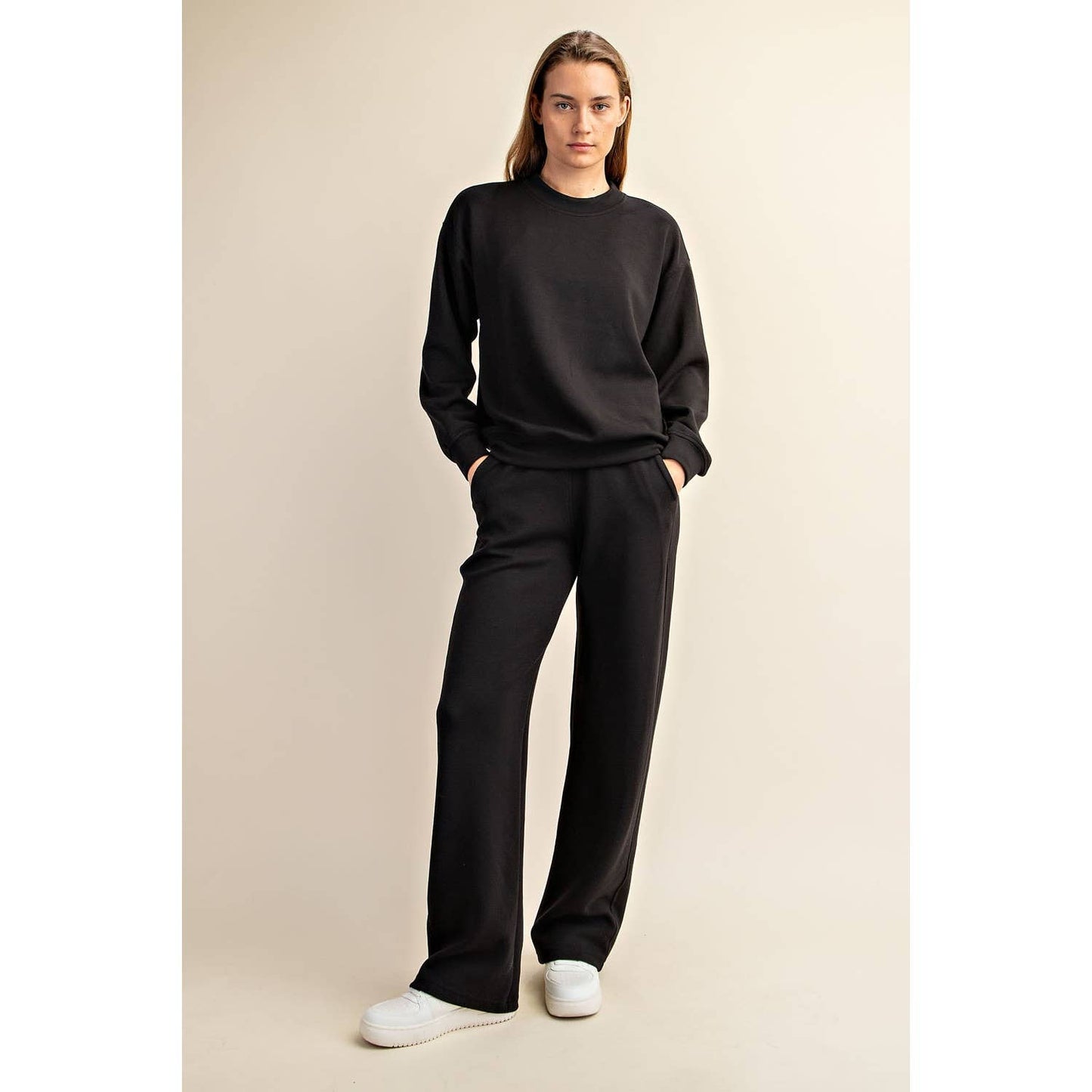 MODAL POLY SPAN SCUBA STRAIGHT PANT