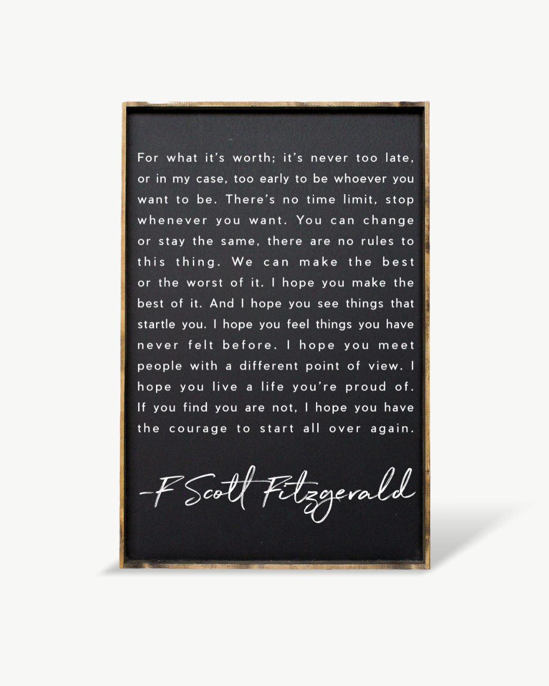 F. Scott Fitzgerald Quote Framed Print – Inspirational Art