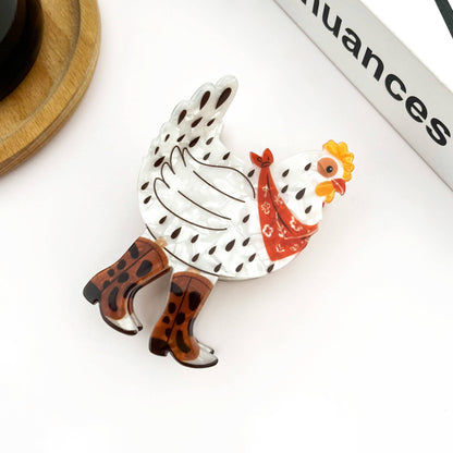 Chicken With Boots Hairclip