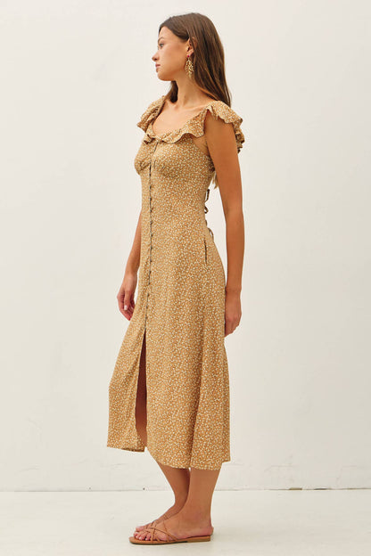 Ditsy Print Midi Dress