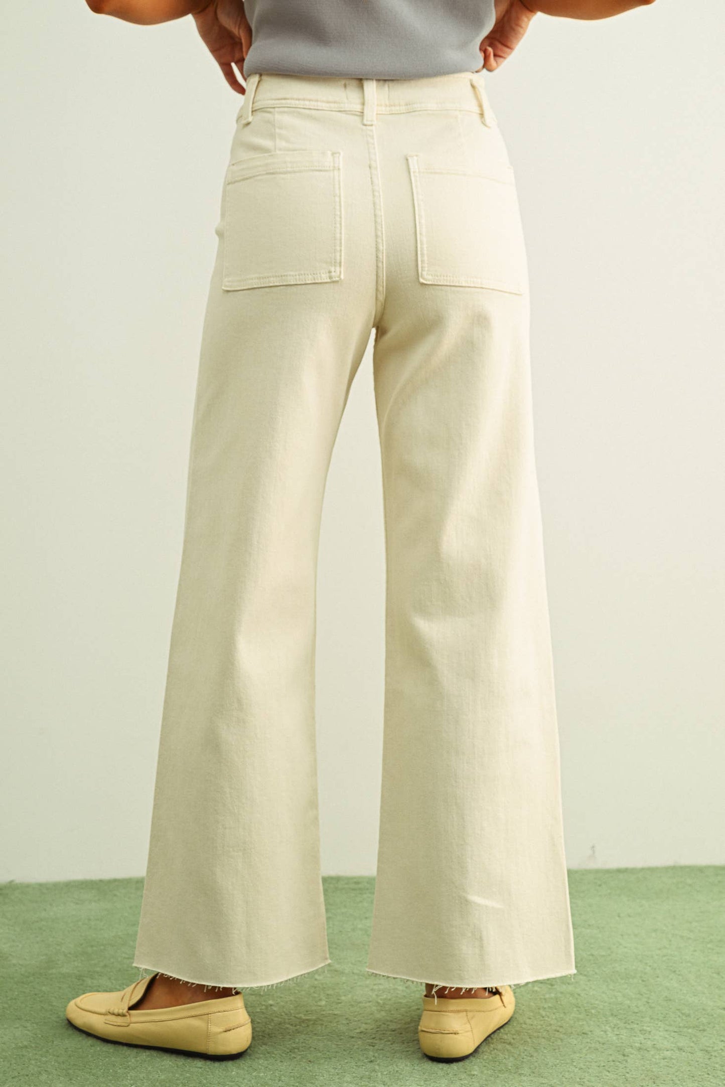 Stone Wide Leg Denim Pants