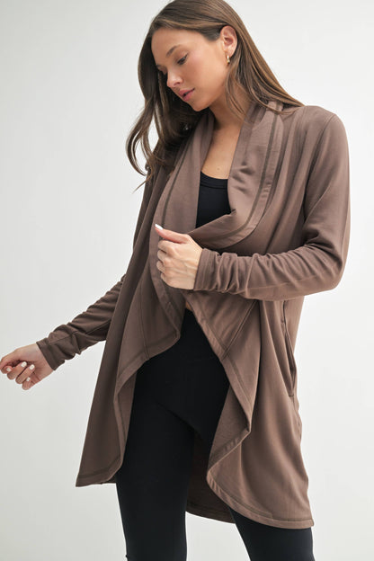 Fleece Lined Flowy Open Cardigan