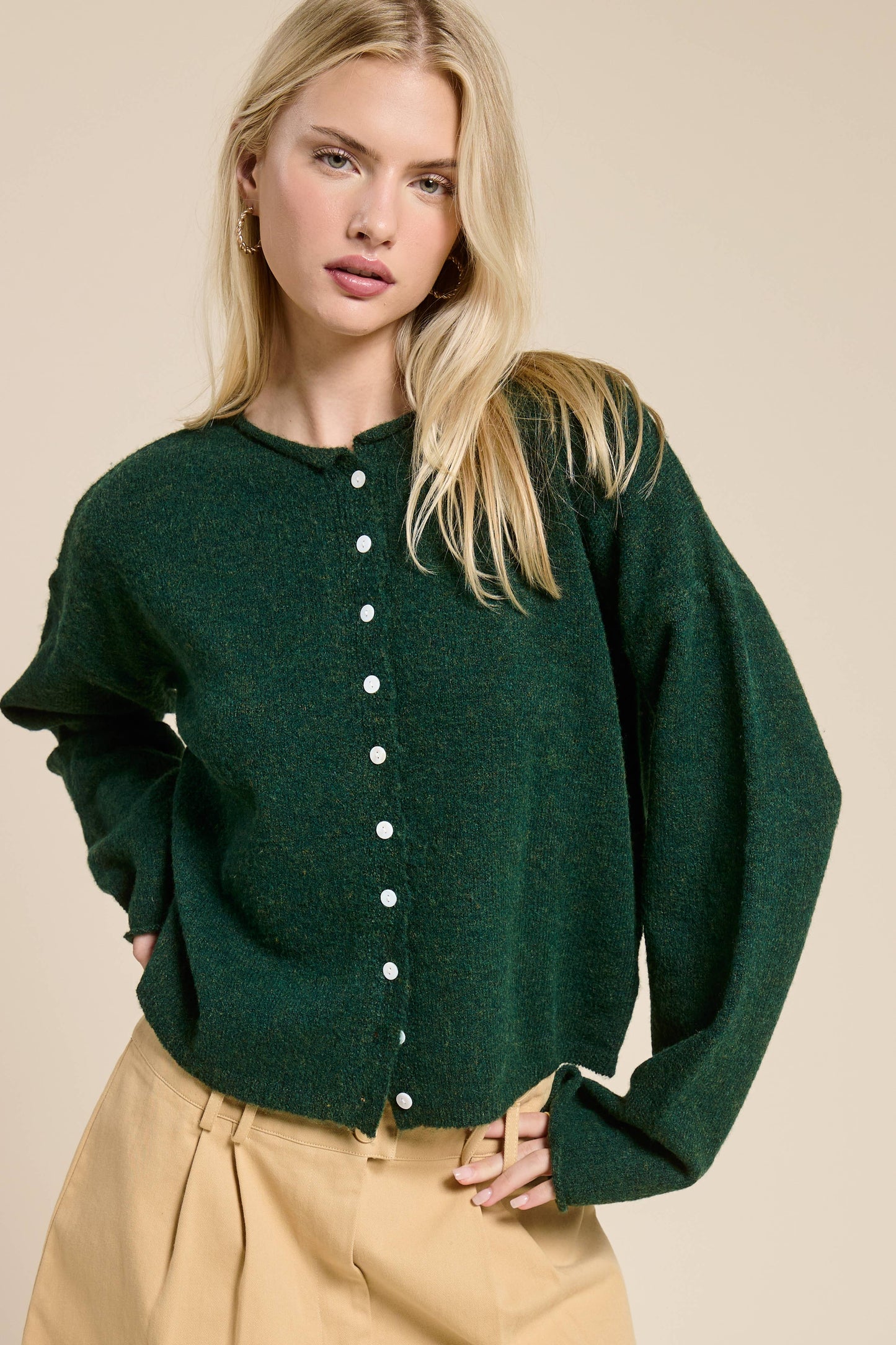 Essential Button Down Cardigan Top